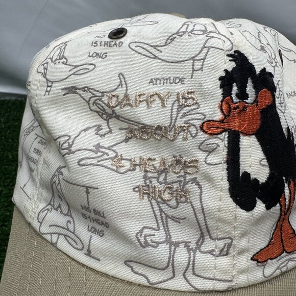 VTG 1991 Looney Tunes SnapBack Hat Lot AOP Taz Daffy Duck Cartoon 90s USA Retro - Picture 4 of 16